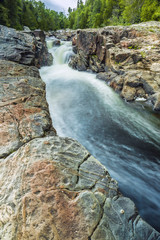 Close up of cascade of Sand River Falls