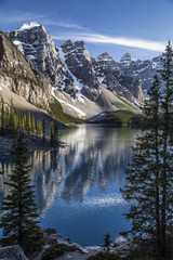One of the many iconic views of Moraine Lake in Banff.