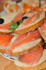 sandwich with red fish