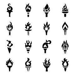 Vector Torch icon set