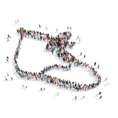 people shape  boots  crowd