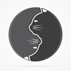 Vector yin yang cats logo 