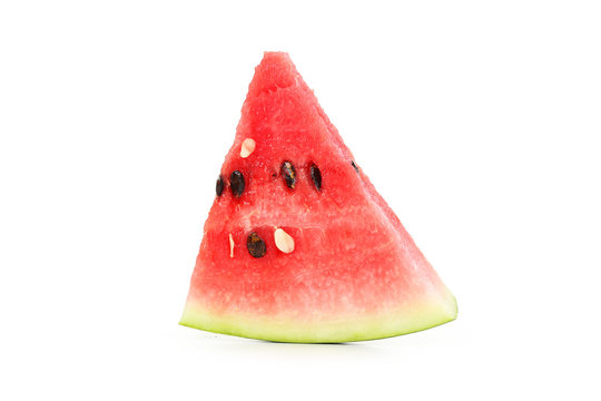 Tasty slice of watermelon isolated on a white