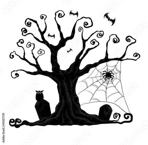 "halloween trees from vector" Stock image and royalty-free vector files