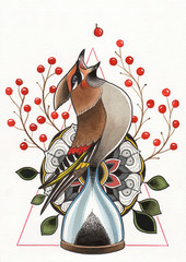 tattoo illustration time flies