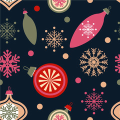 Christmas decorations on blue