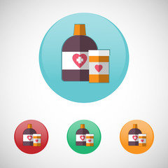 Mixture solution bottles vector icon set.