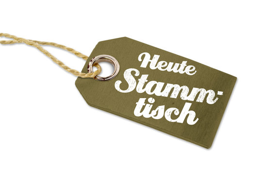 Holzanh&auml;nger Label mit Stammtisch