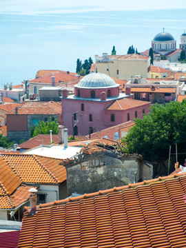 View Over Kavala Old City Architecture Greece