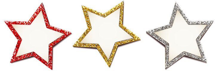 Glitter Etiketten Set - Sterne