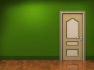 3d door and empty room