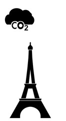Nuage de carbone au dessus de la Tour Eiffel