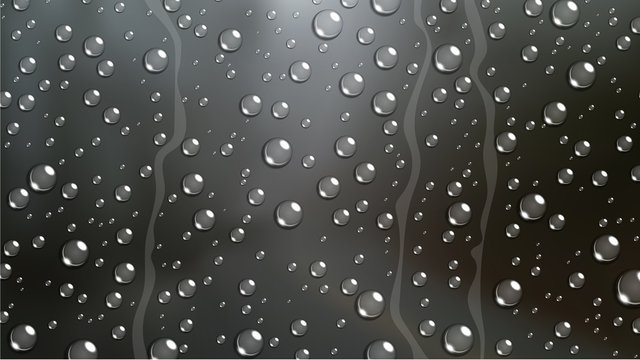 Rain Drop on windshield car window with blurred nature