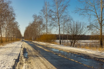 Warm winter in rural Ukrainian area