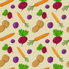 Seamless Pattern with vegetables