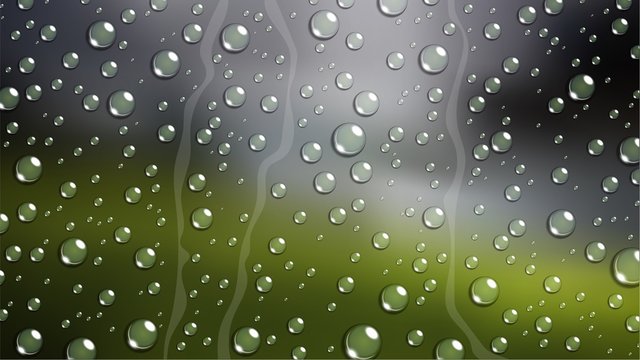 Rain Drop on windshield car window with blurred nature