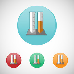 Glass test tube vector icon set.