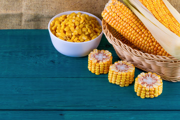 corn on a table