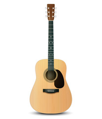Vector illustration of realistic acoustic guitar