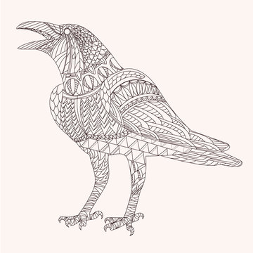 recommend clip art: Patterned raven zentangle style. Good for T-shirt, bag or whatever print. EPS 10 vector illustration