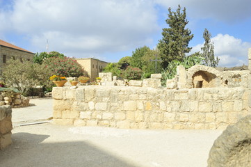 Fototapeta na wymiar On the territory of the Church of the Transfiguration, Mount Tabor, Israel