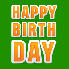 Happy birthday vector card with bright fresh font
