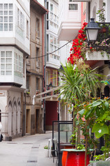 Old narrow street s in A Coruna