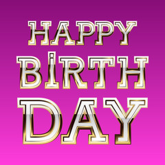 Happy birthday vector card with girly glamour font