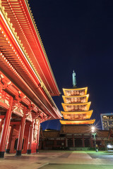 Fototapeta na wymiar Japanese Temple in Asakusa, Tokyo, Japan