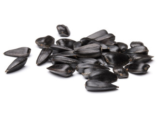 Sunflower seeds  isolated on white background close up