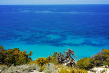 Amazing panorama of Kokkinos Vrachos Beach, Lefkada, Ionian Islands, Greece