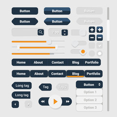 Web user interface elements set. GUI Interfaces elements collection. Vector UI design.