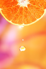 slice of orange fruit .