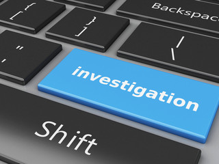 Fototapeta premium 3d File cabinet with folders on the computer keyboard