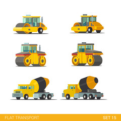 Obraz na płótnie Canvas Cement mixer roller rink truck flat construction transport