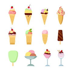 Ice cream food infographic vector flat icons