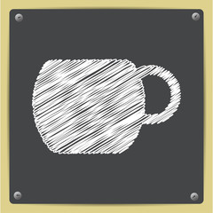 Vector flat color cups on shelf set 