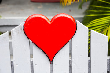 heart shape at a fence