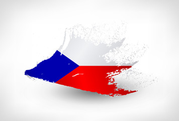 Brush painted flag of Czech Republic