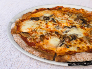 Pizza and Mushrooms slice cut out