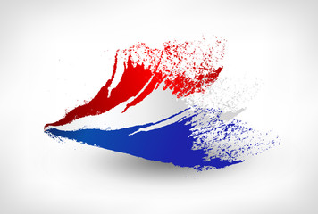 Brush painted flag of Netherlands
