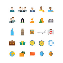 People profile medical card protection vector website app icons