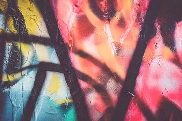 Peel and stick wall murals Graffiti Vibrant abstract graffiti colors