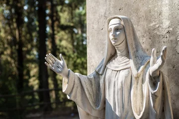 Tableaux ronds sur aluminium brossé Monument Saint Catherine - Santa Caterina Statue