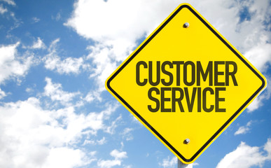 Customer Service sign with sky background