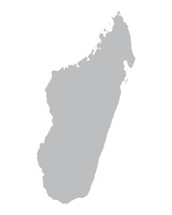 grey vector map of Madagascar