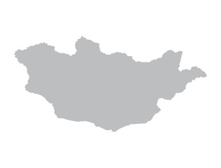 Obraz premium grey vector map of Mongolia
