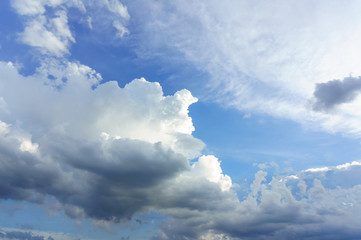 sky and clound when evening