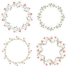 flower wreath, floral flower frames