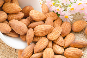 Sweet almonds with flower